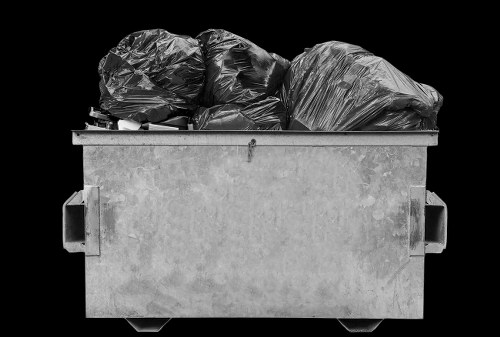 Secure payment icon overlaying a skip hire truck in Neasden